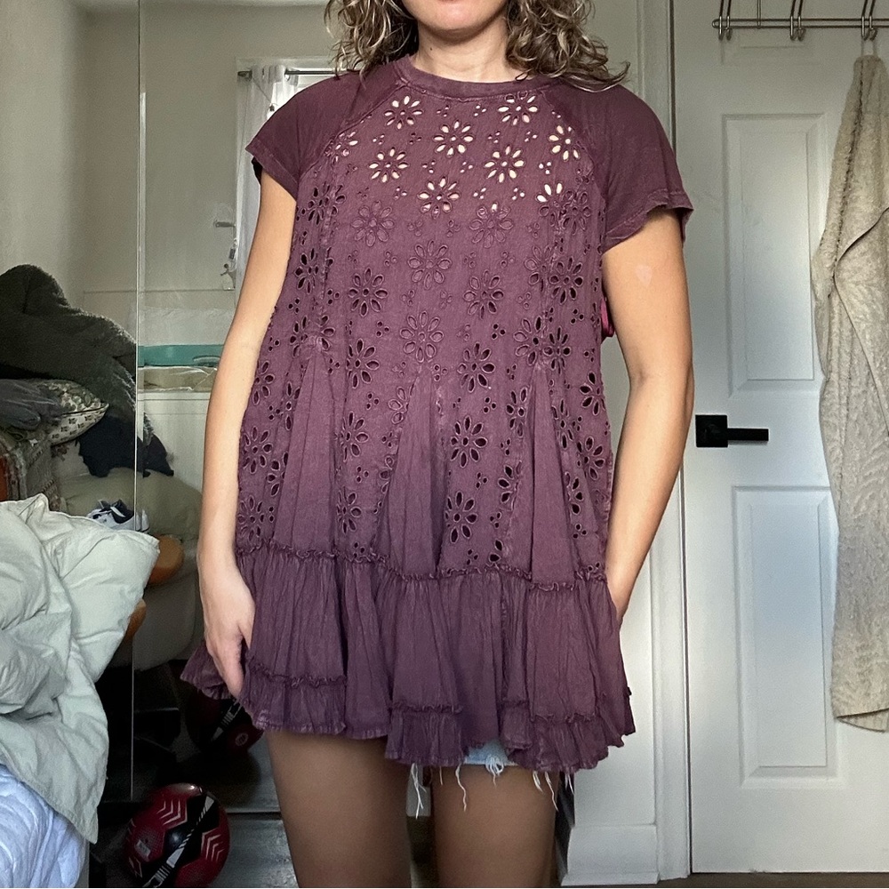 Free People Purple Tunic Top